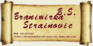 Branimirka Strainović vizit kartica